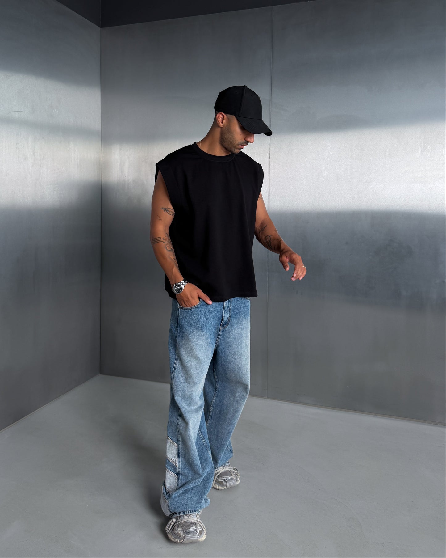 Black Sleeveless Tee "what if it all works out?"
