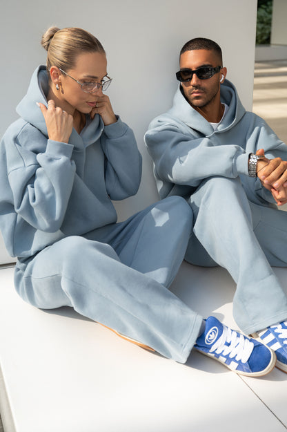 Laminated Jogger Set in Baby Blue