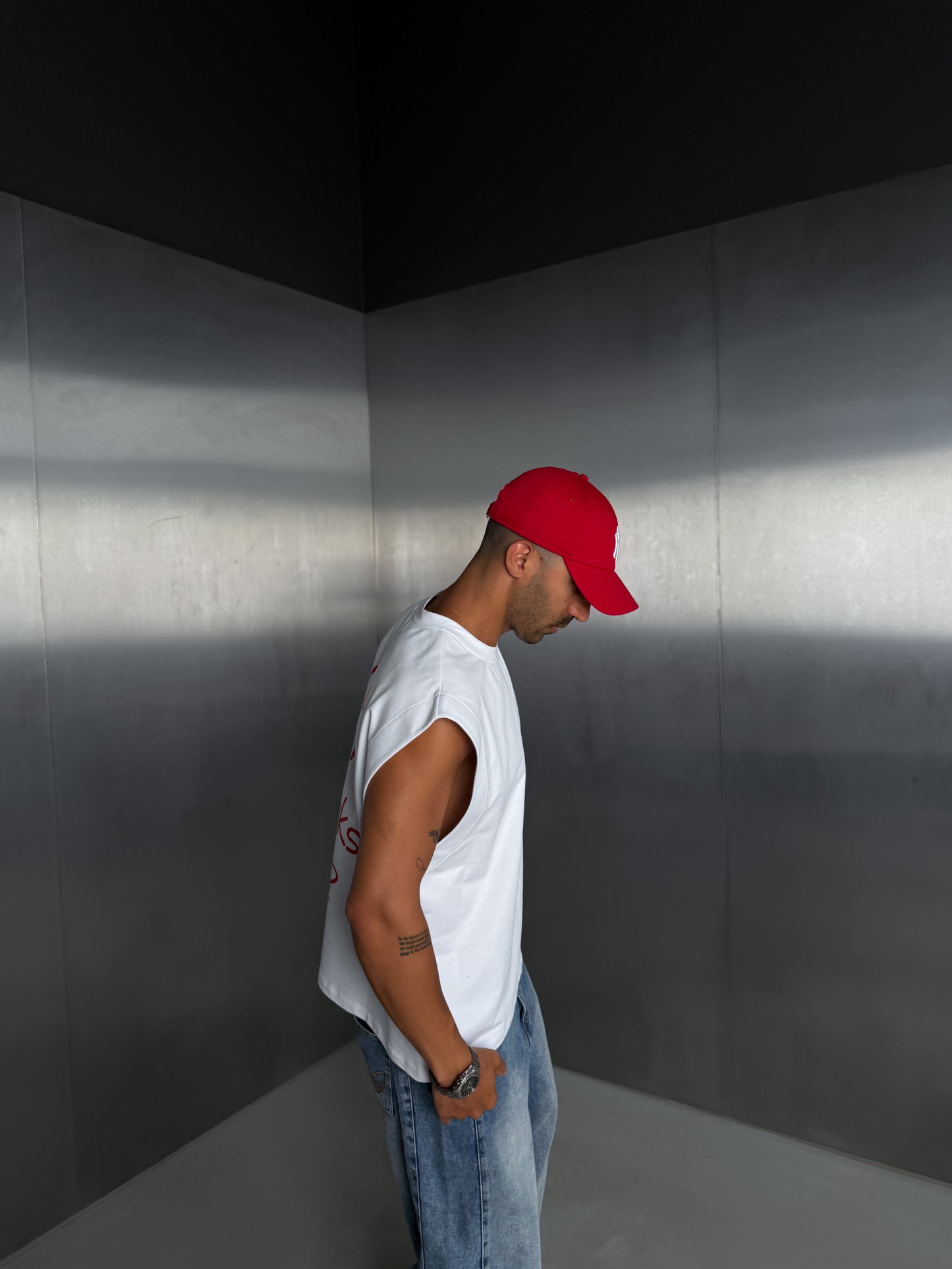 Off White Sleeveless Tee "what if it all works out?"
