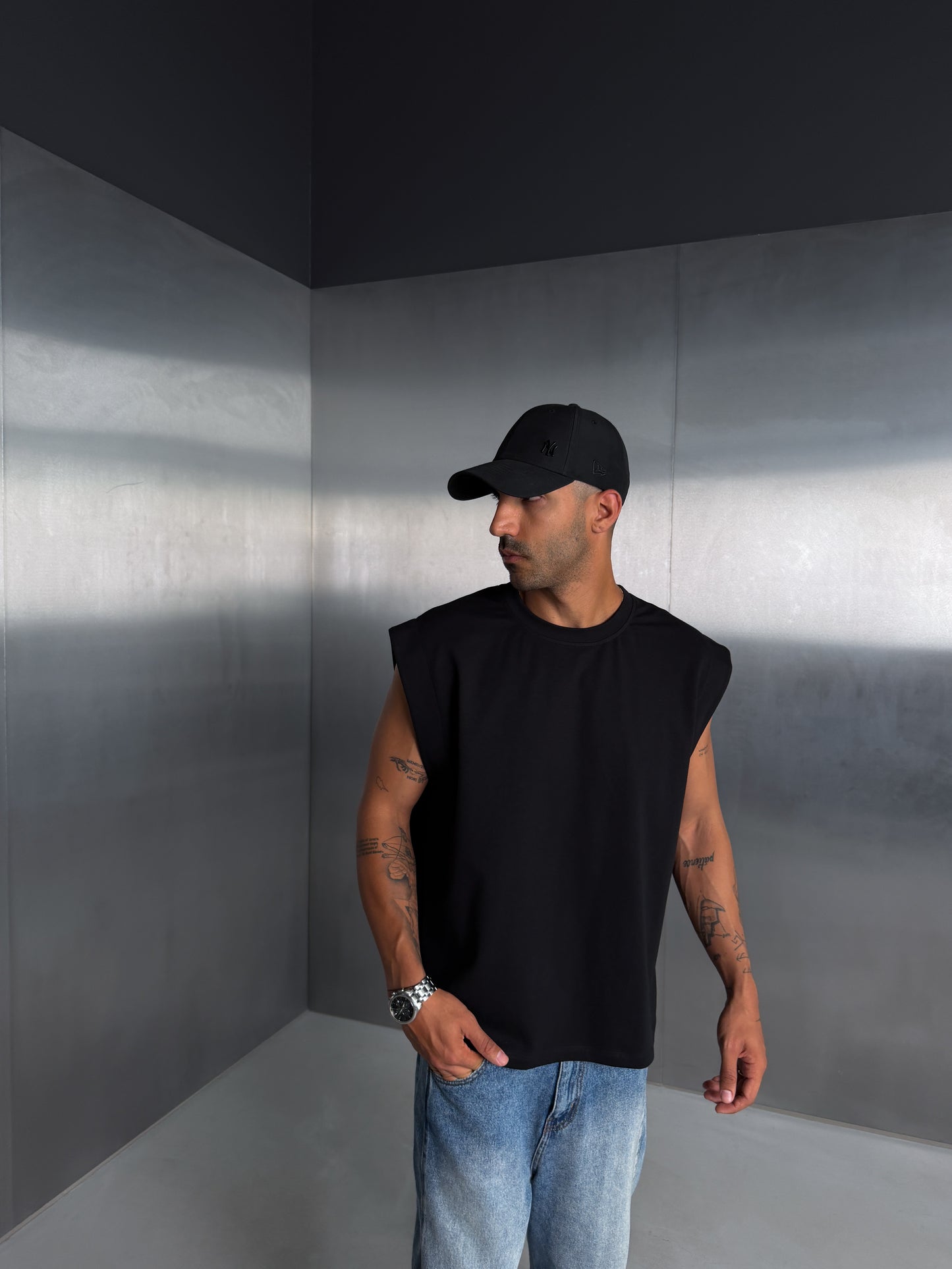 Black Sleeveless Tee "what if it all works out?"