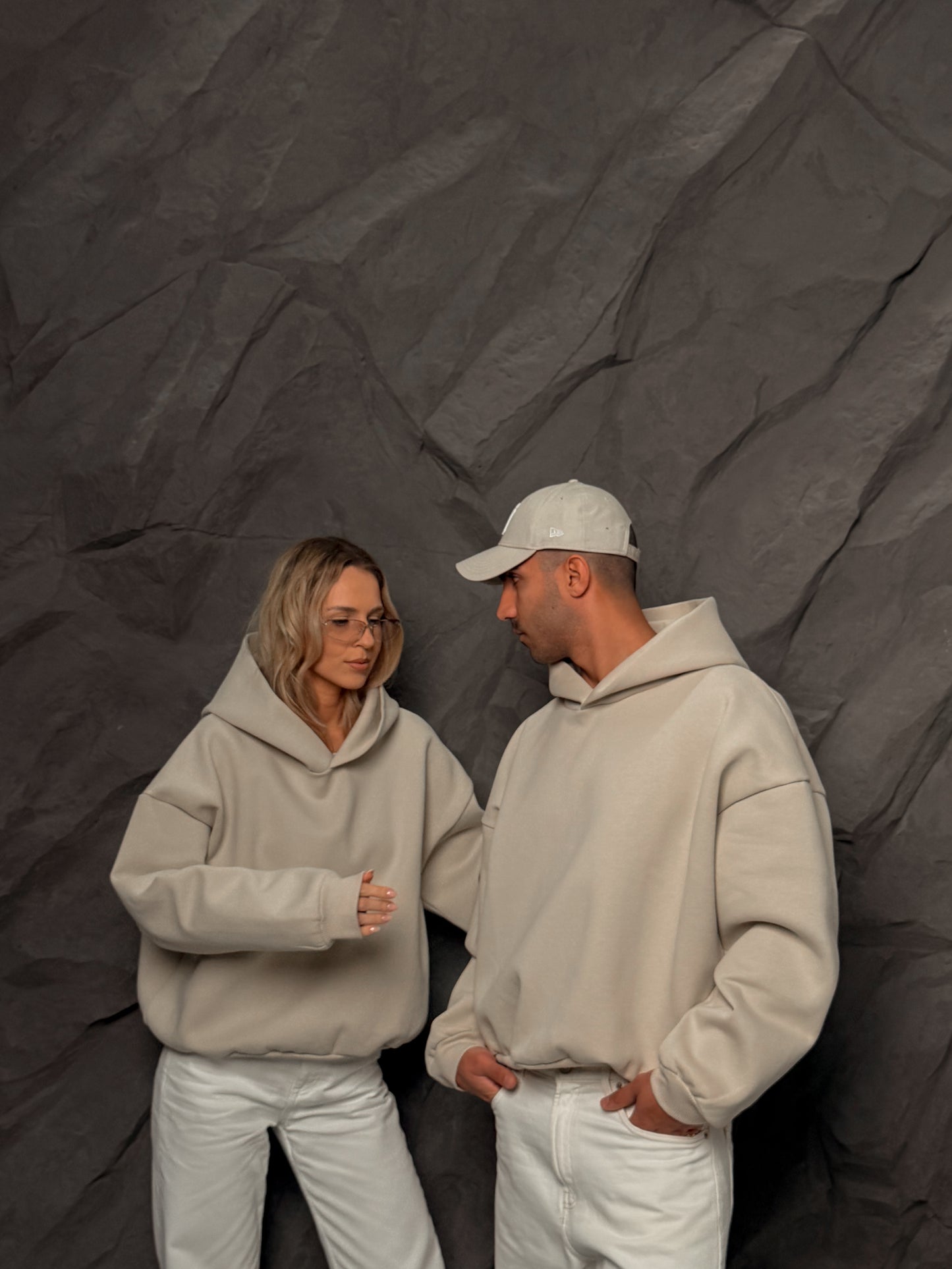 Laminated Hoodie in Sandy